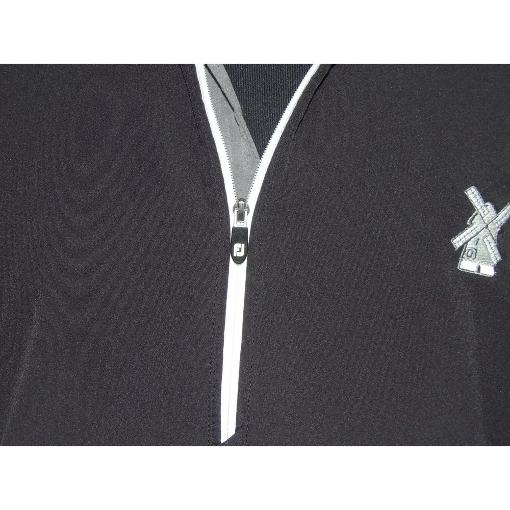 FootJoy Short Sleeved Black 1/2 Zip Performance Light Golf Jacket Men's Large
